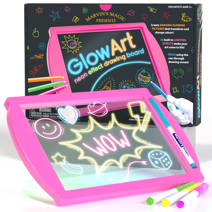 Glow Art Light-Up Drawing Board – Pink