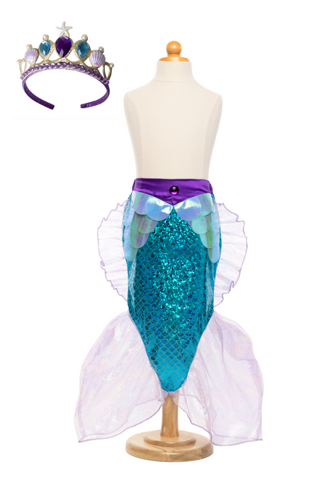 Mermaid Glimmer Skirt & Tiara Blue/Purple