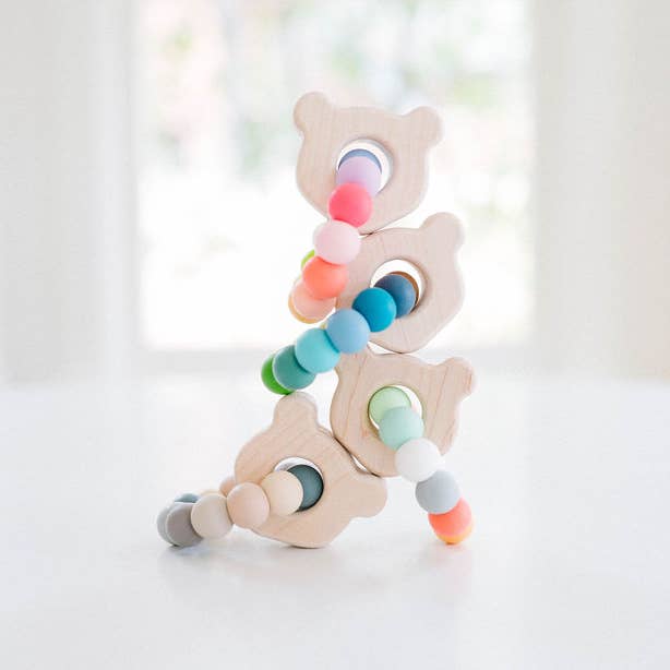 Mini Bear Wooden & Silicone Teether