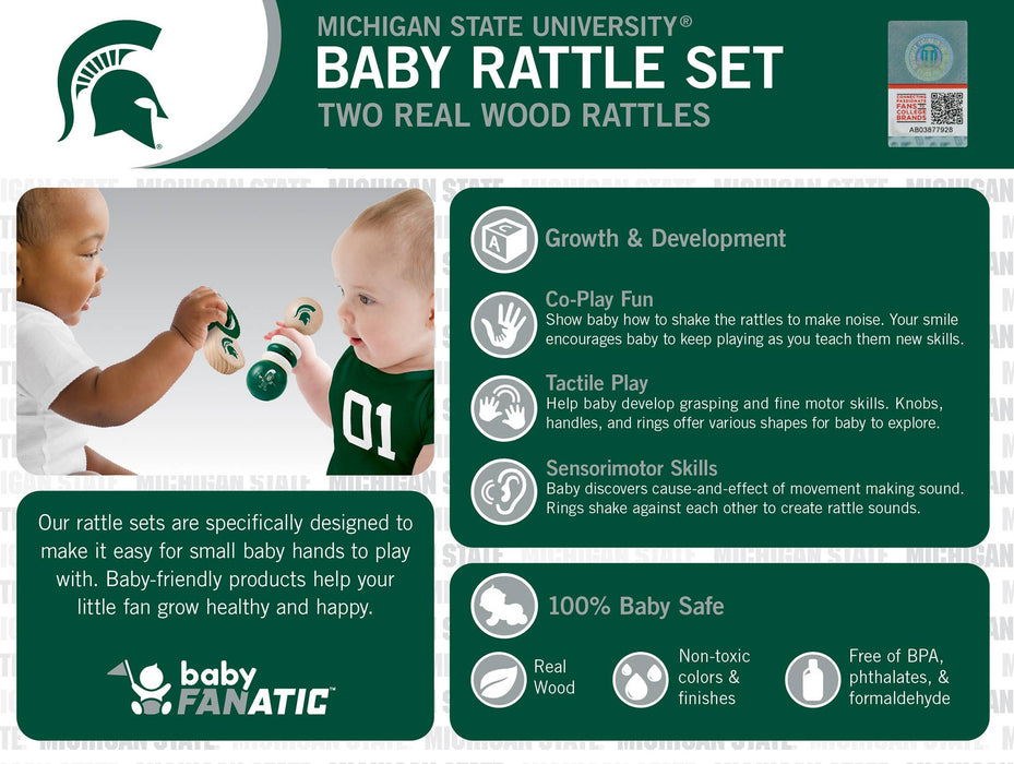 Michigan State Spartans - Baby Rattles 2-Pack