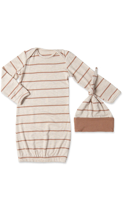 Mocha Stripe 5 Piece Pajama Set