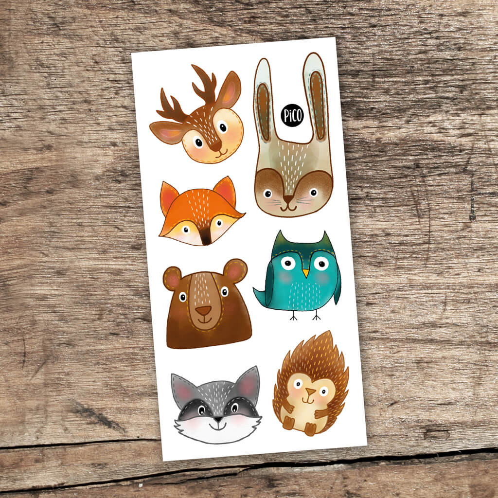 Temporary Tattoos The Animals of the Forest — Mother and Earth Kids