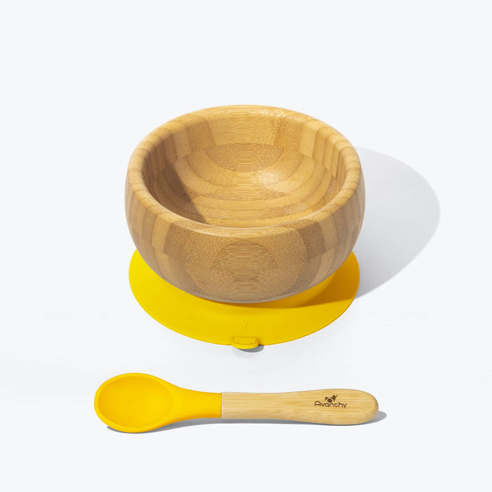 Bamboo Stay Put Suction Bowl + Spoon