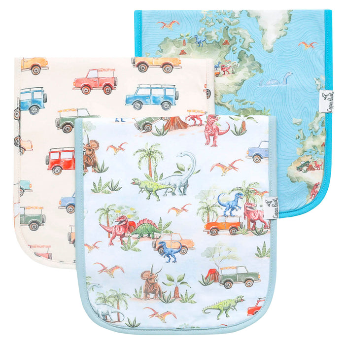 Burp Cloth 3pk - Dino Explorer