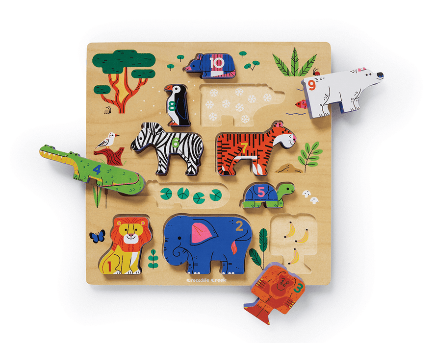 123 Wood Stacking Puzzle - Zoo