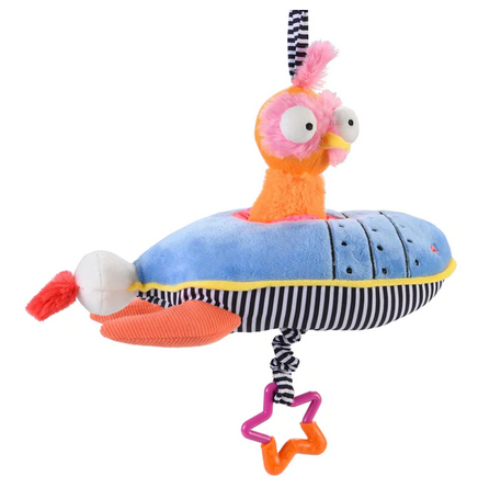 Ollie the Oddball Oddbird Rocket Ship Musical Pull Activity Toy