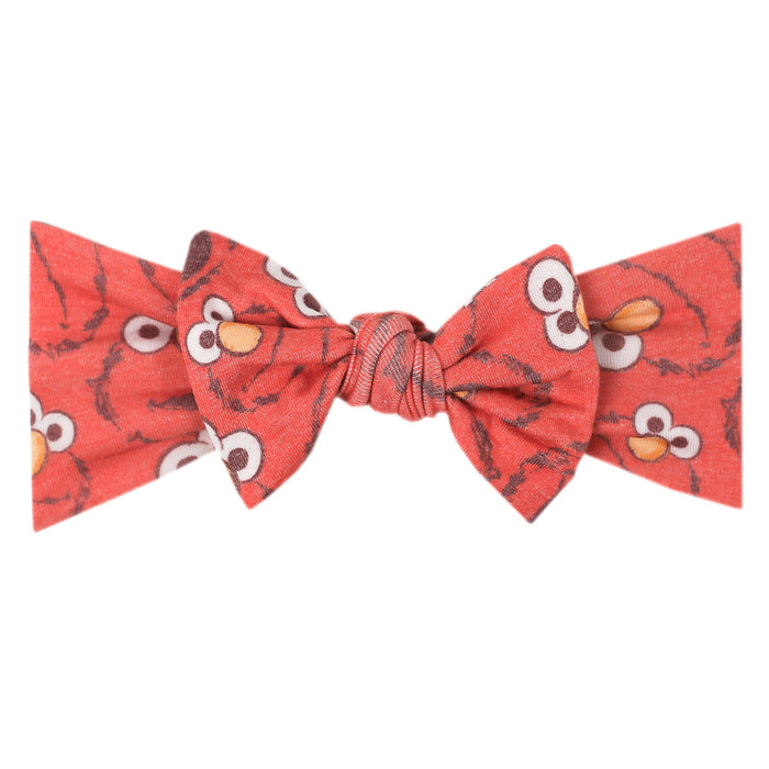 Knit Headband Bow- Elmo