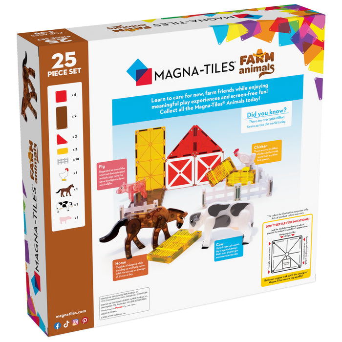 MAGNA-TILES 25 Piece Farm Animal Set