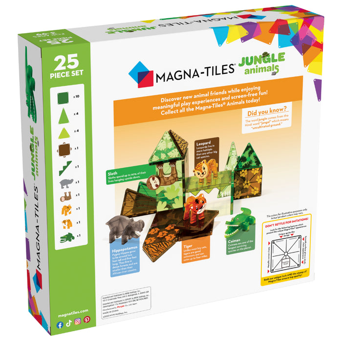 MAGNA-TILES 25 Piece Jungle Animal Set