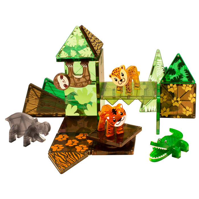 MAGNA-TILES 25 Piece Jungle Animal Set