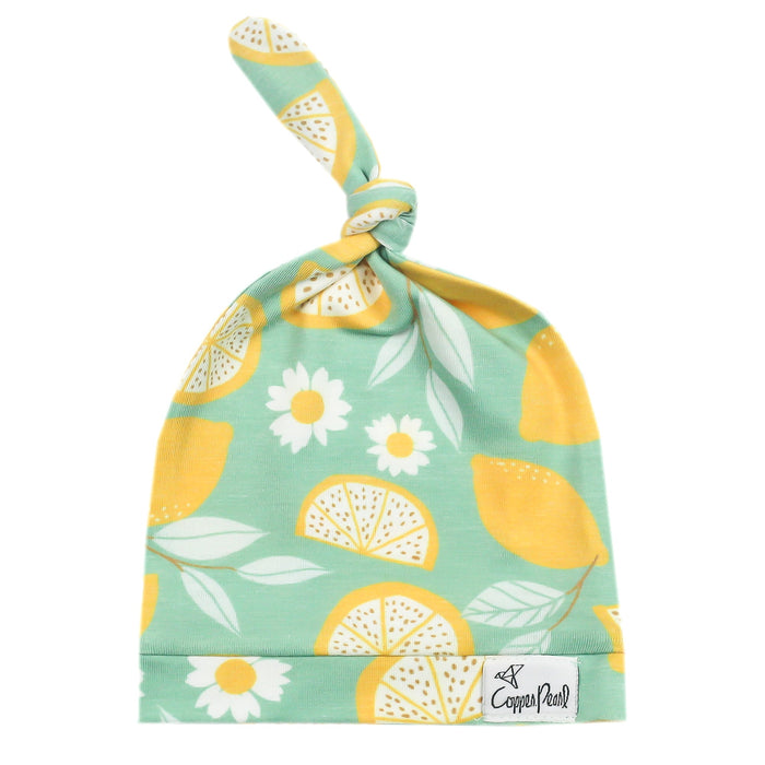 Top Knot Hat- Lemon