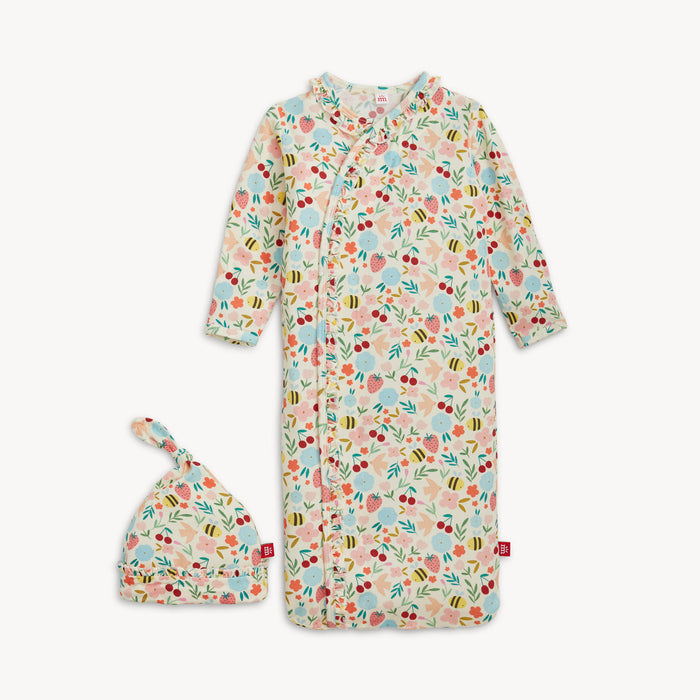 Honey Blossom Modal Magnetic Gown + Hat Set