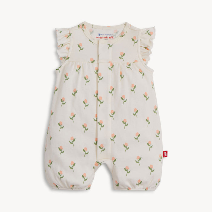 Floral Chicken Tender Magnetic Romper
