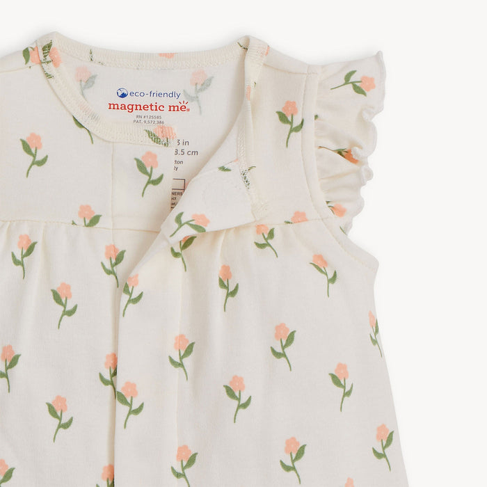 Floral Chicken Tender Magnetic Romper