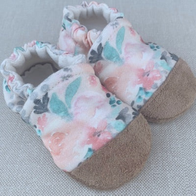 Watercolor Floral Organic Cotton Slippers