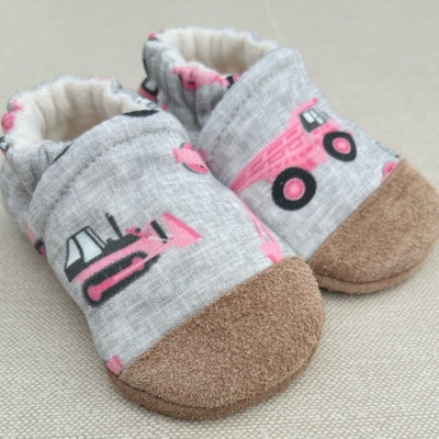 Pink Construction Organic Cotton Slippers