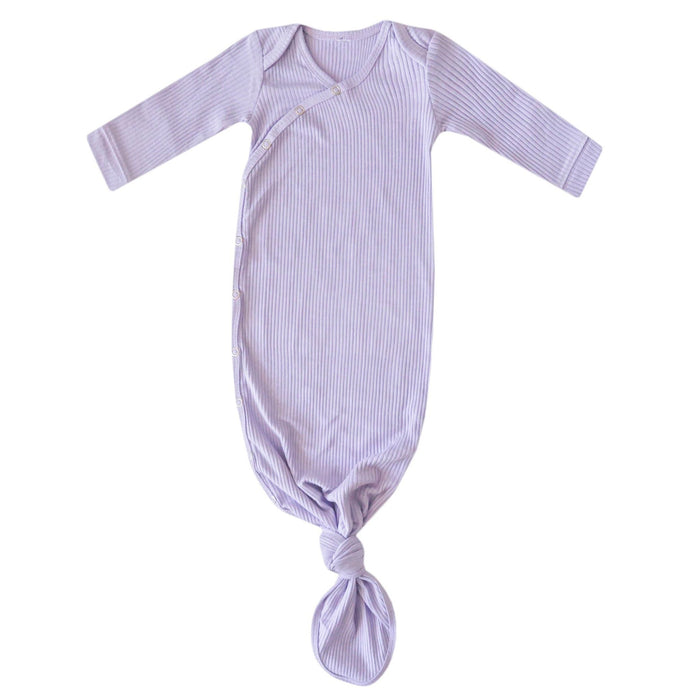Ribbed Knotted Gown - Periwinkle