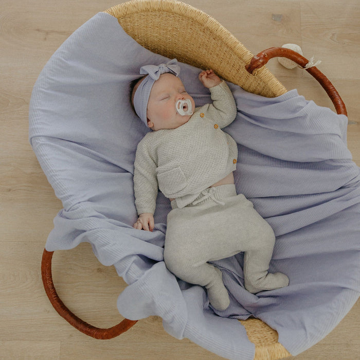 Swaddle Blanket- Periwinkle Rib Knit