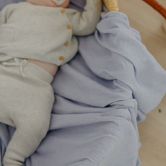 Swaddle Blanket- Periwinkle Rib Knit