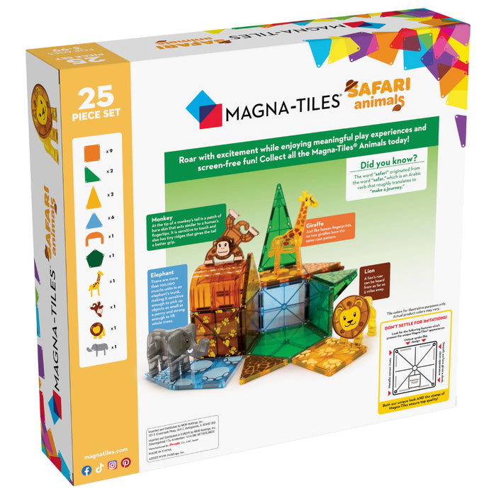MAGNA-TILES 25 Piece Safari Animal Set