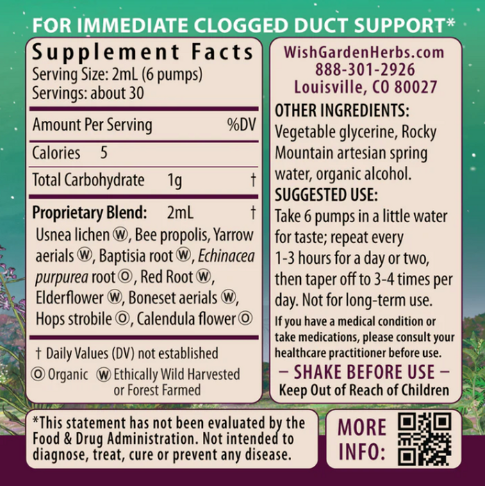 WishGarden Herbs Happy Ducts Lactation Support Drops - 2oz