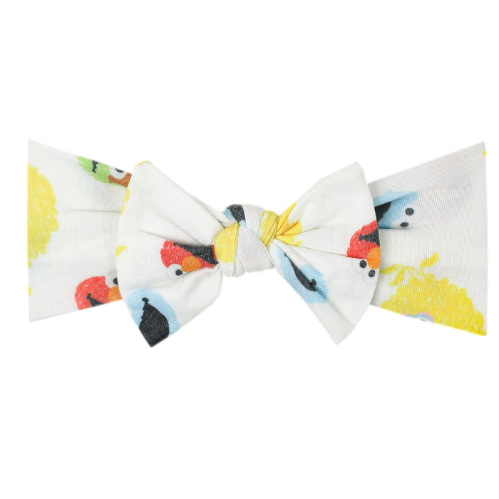 Knit Headband Bow- Sesame Scribbles