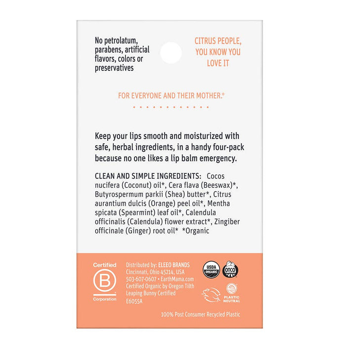 Earth Mama Organic Lip Balm Quadruplets
