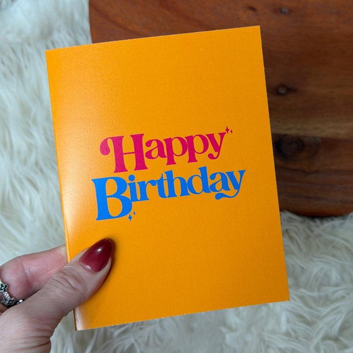 Happy Birthday Yellow Text Greeting Card