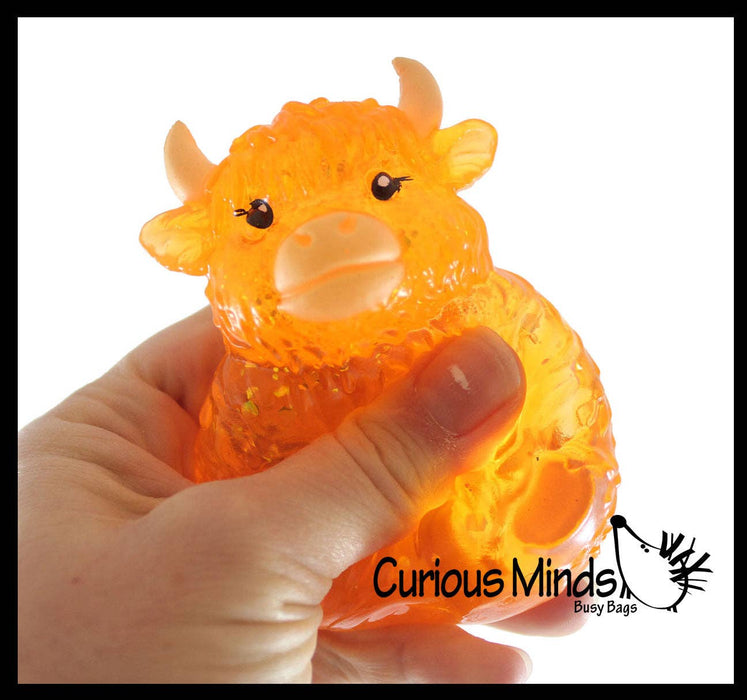 Highland Cow Shaped Ball - Thick Glue/Gel Syrup Molasses Stretch Ball