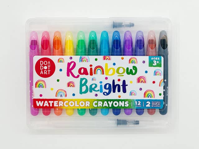 Do A Dot Art! Rainbow Bright Watercolor Crayons - 2 Brushes