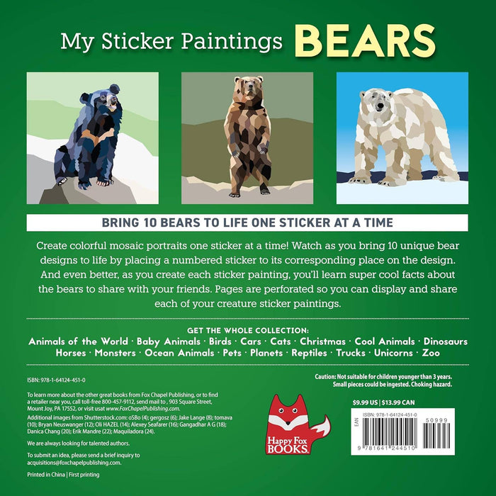 My Sticker Paintings: Bears - 10 Majestic Works of Art