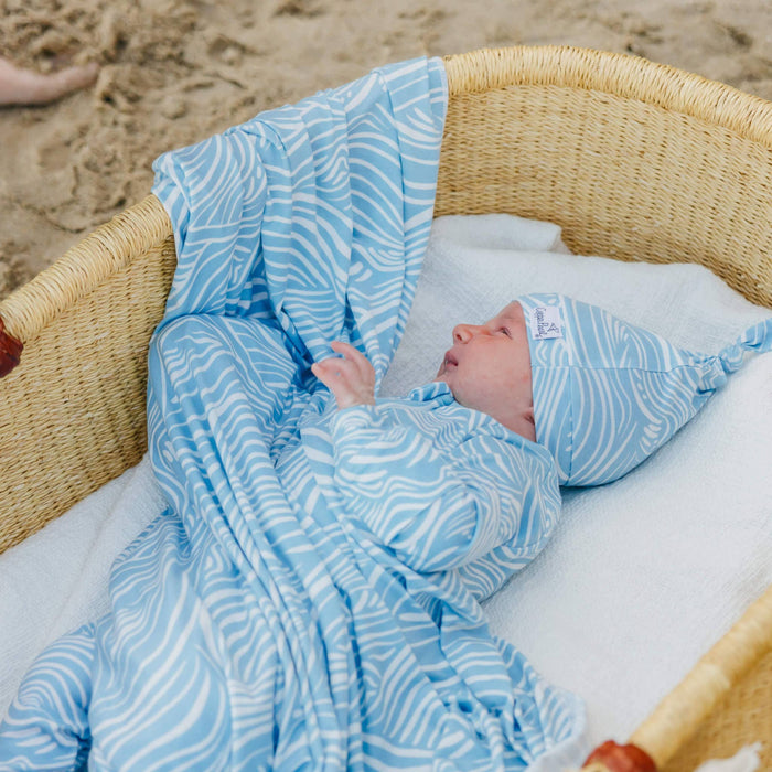 Knit Swaddle Blanket - Surf