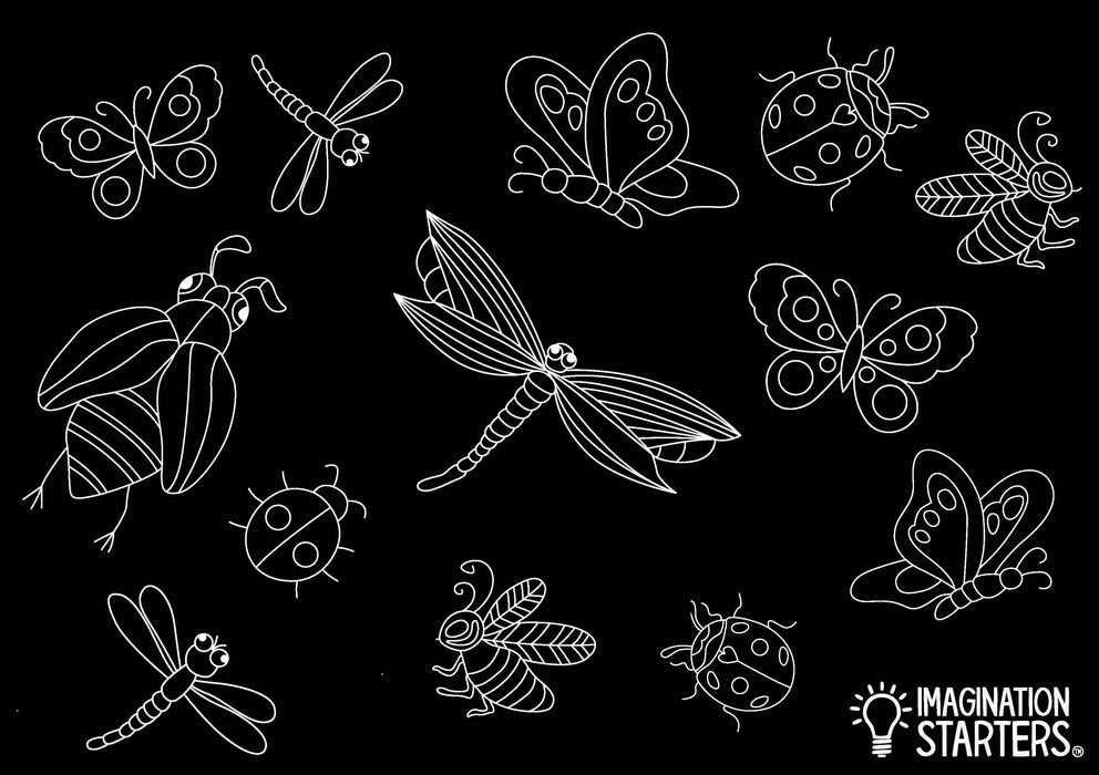 Chalkboard Coloring Placemat- Bugs