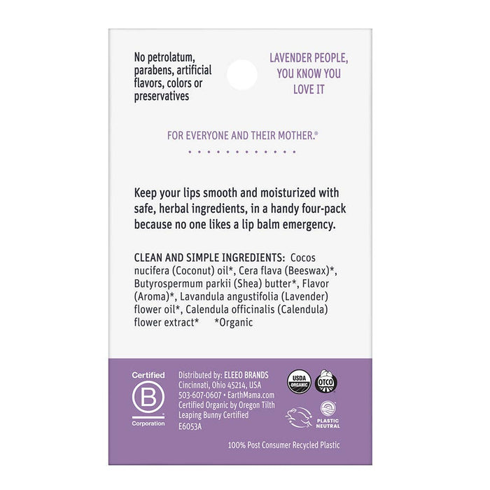 Earth Mama Organic Lip Balm Quadruplets