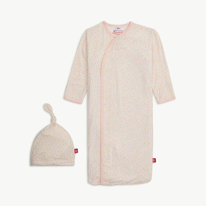 Bedford Floral Magnetic Gown + Hat NB-3 Months