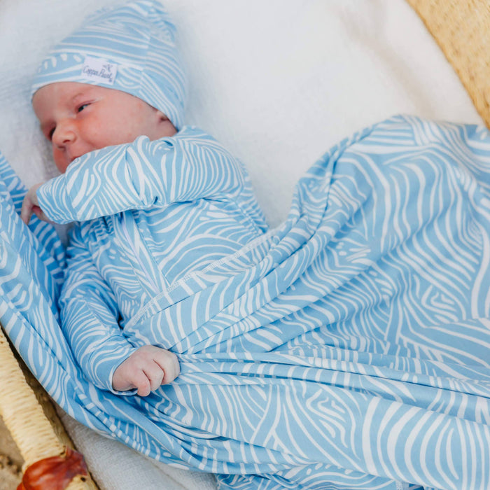 Knit Swaddle Blanket - Surf
