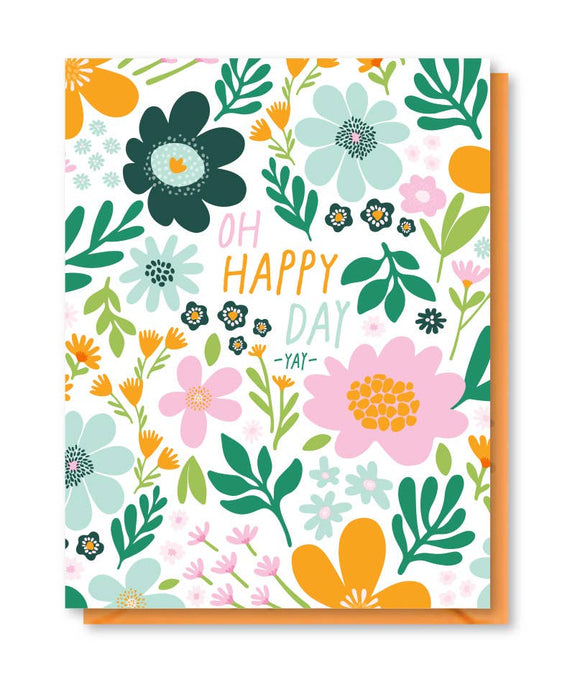 Happy Day Floral Birthday Card