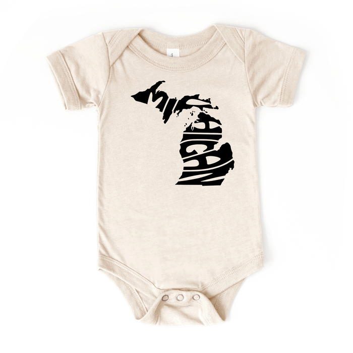 Michigan State Outline Baby Bodysuit