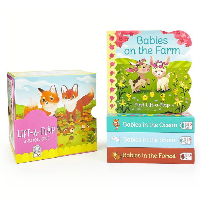 Animal Babies Lift-a-Flap 4-Book Set