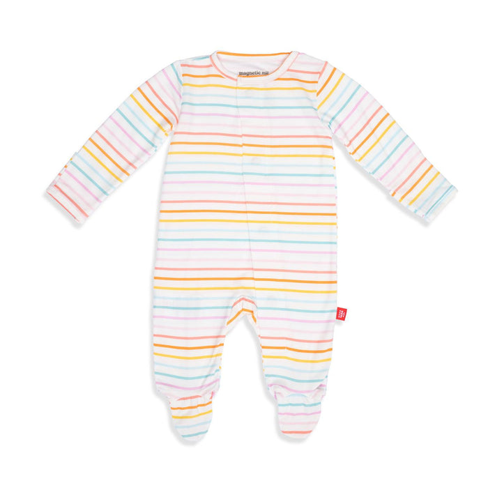 Candy Stripe Modal Magnetic Footie 9-12m