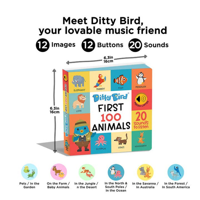 Ditty Bird Books- First 100 Animals