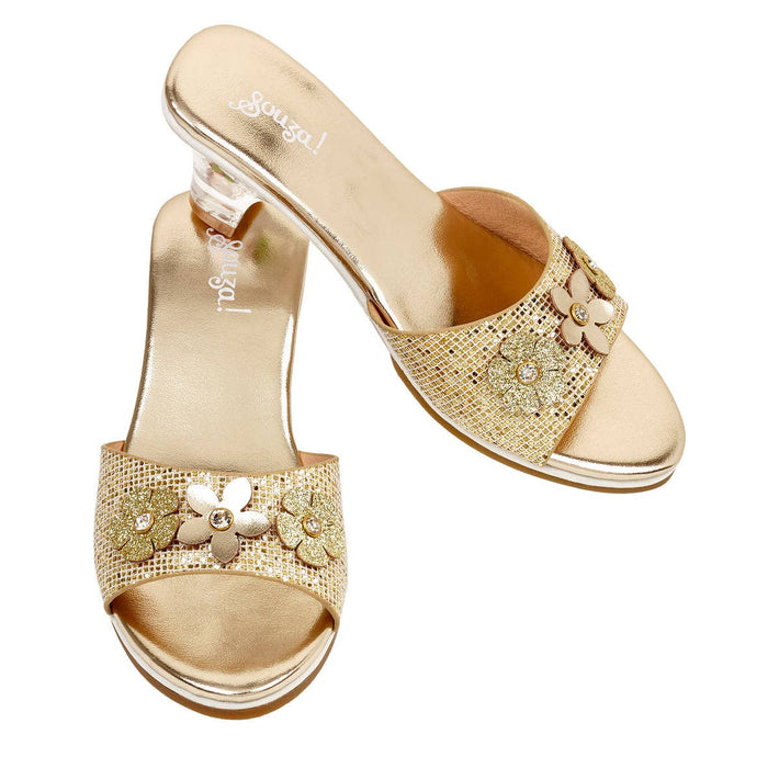 Ellina High heel slipper- Metallic Gold