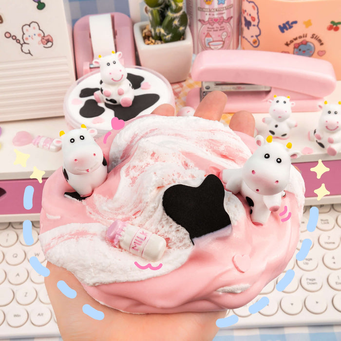 Straw-Dairy Cow 2 Slimes in 1 Signature Dome™ Slime
