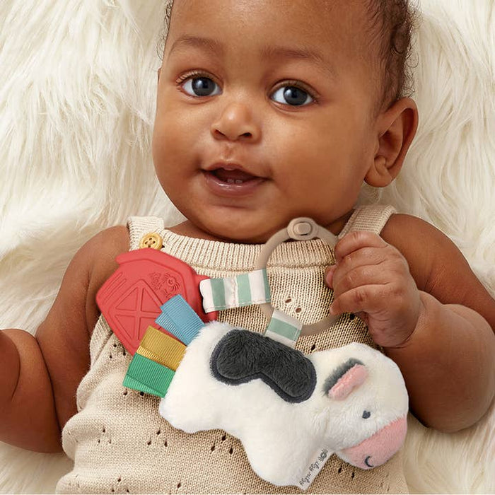 Itzy Pal Plush + Teether Cow