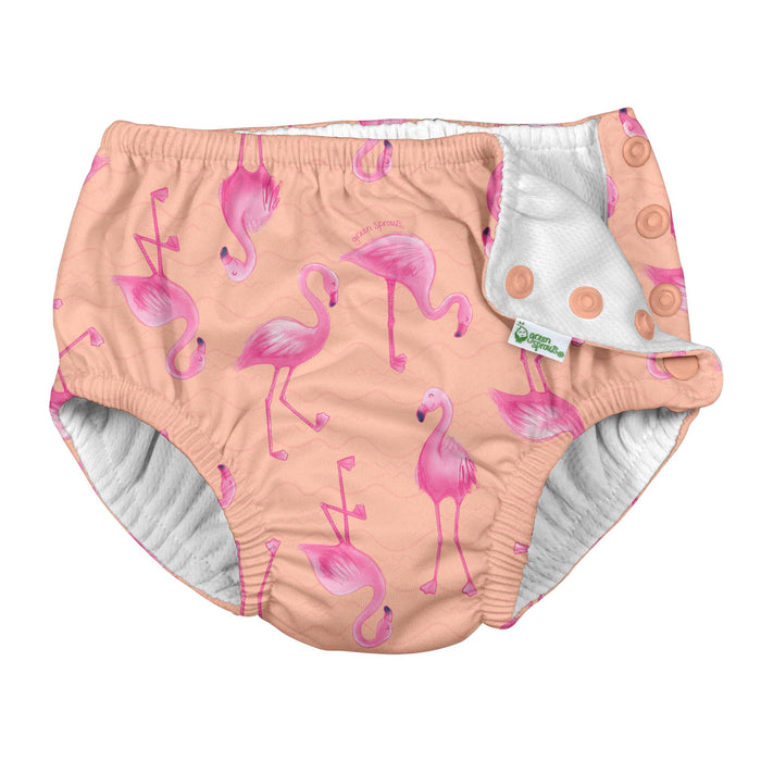 Snap Reusable Absorbent Swimsuit Diaper - Girls Print