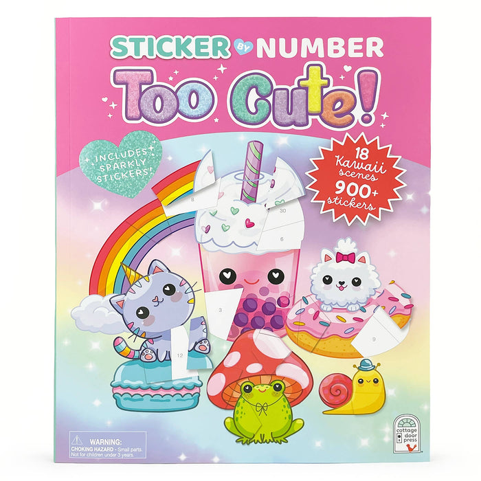 Too Cute! Sticker by Number Activity Book