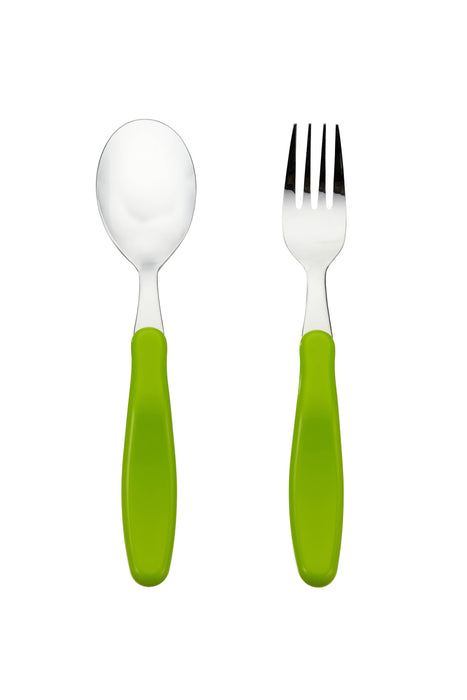 EZ Grip Stainless Toddler Kids Spoon and Fork Set w/ Case