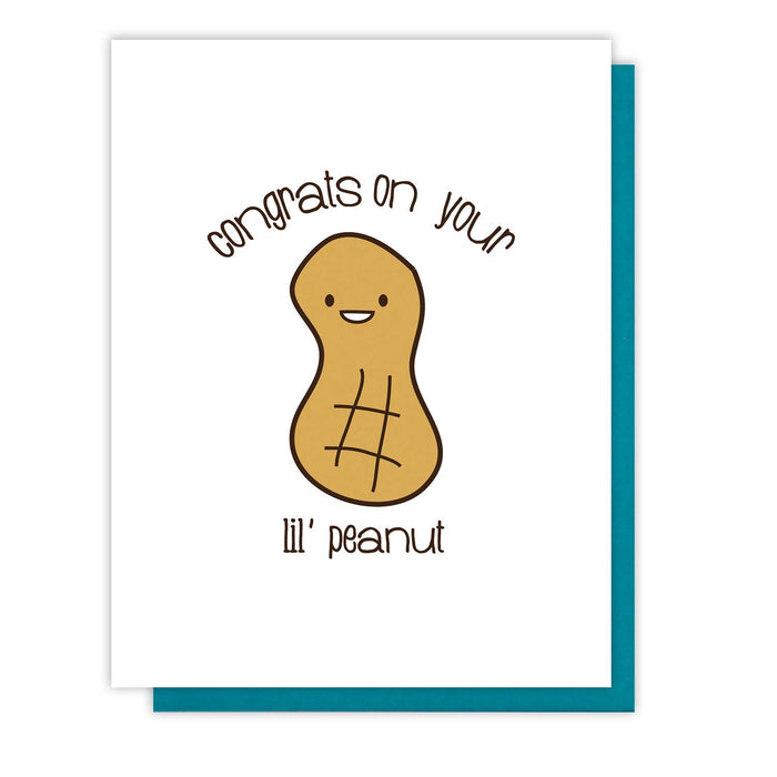 Cute Baby Letterpress Congrats on Your Lil Peanut Card