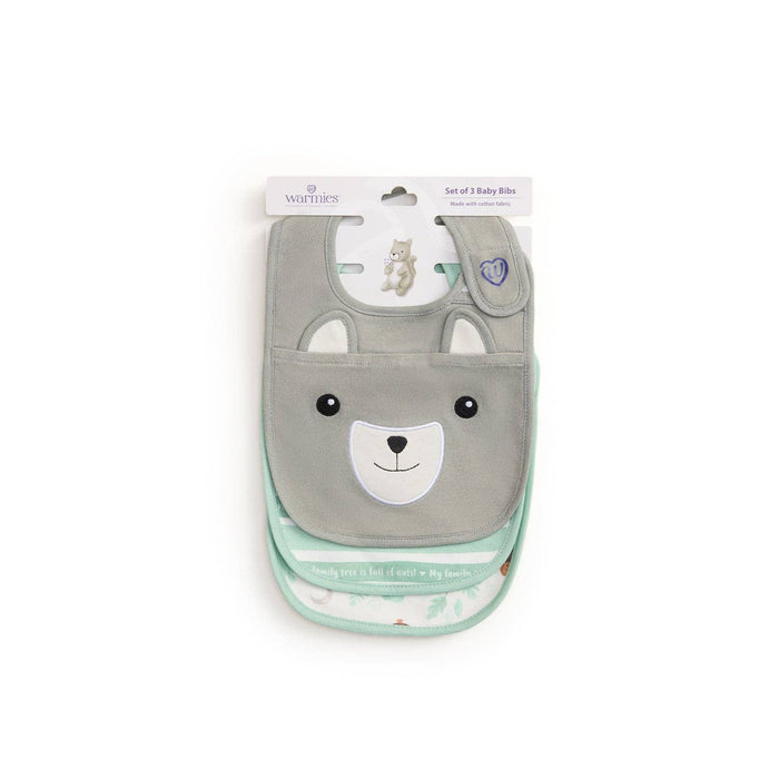 Gray Squirrel Bibs Set