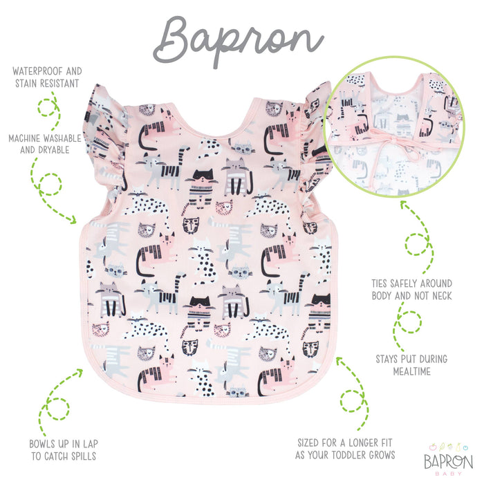 Bapron Bib - Kitty (6m-3T) Flutter Sleeves